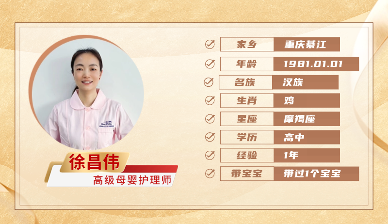 高级母婴护理师【徐昌伟】