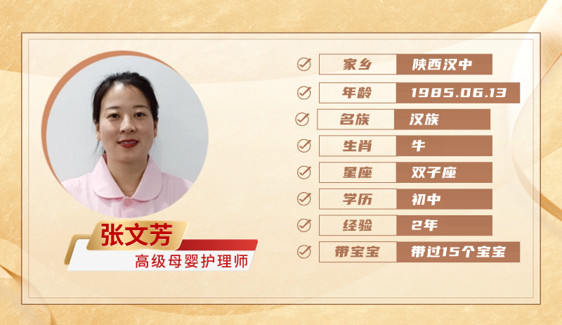 高级母婴护理师【张文芳】