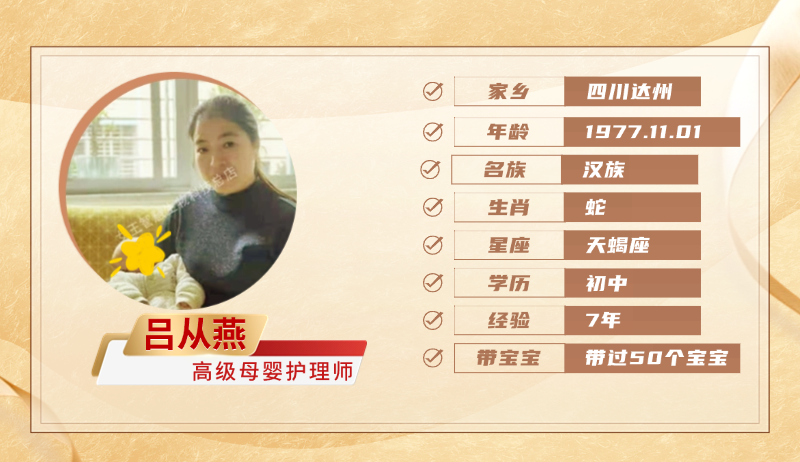 高级母婴护理师【吕从燕】