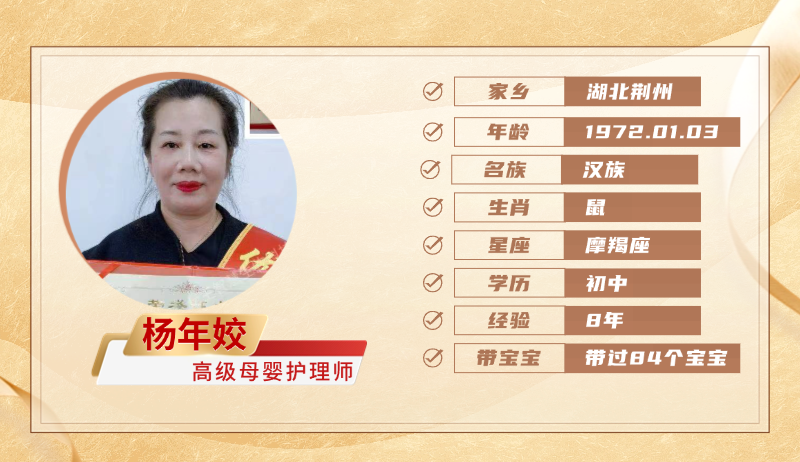 高级母婴护理师【杨年姣】